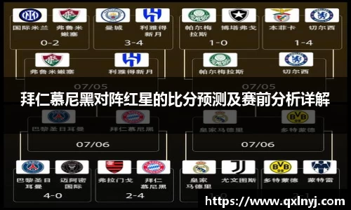 拜仁慕尼黑对阵红星的比分预测及赛前分析详解